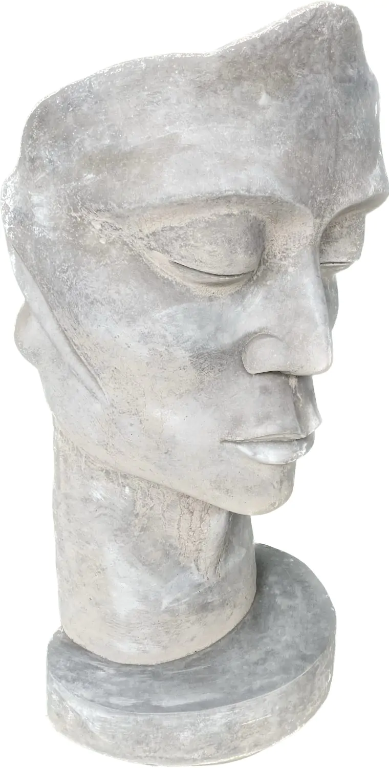  Product image 4 of the product “Dilan - Face looking to the left, 90 cm H | cast stone ”